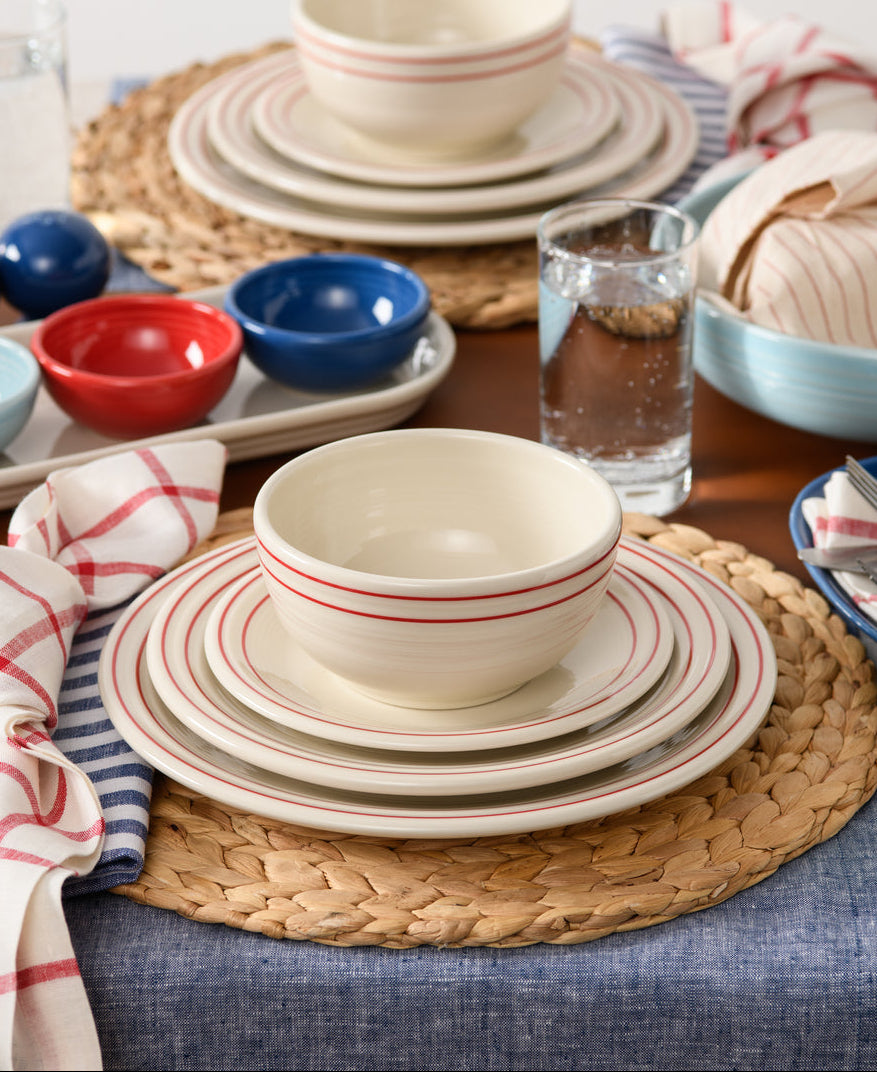 Fiesta Dinnerware - Americana Scarlet Band Classic Bistro 3-Piece Place Setting, Service For 1 - Image 3