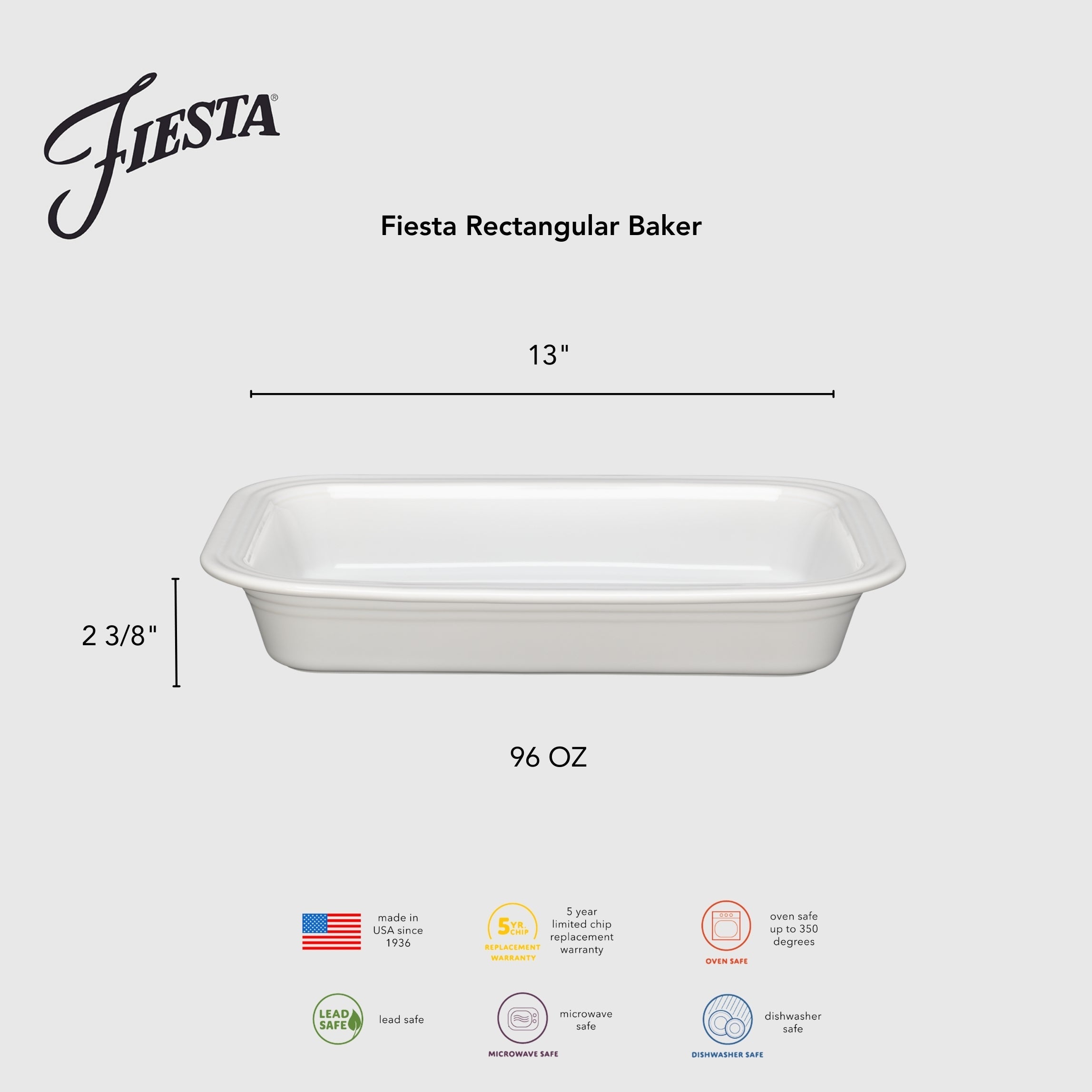 Fiesta Dinnerware - Fiesta Rectangular 9x13 Inch Baker 3 Quart - Image 7