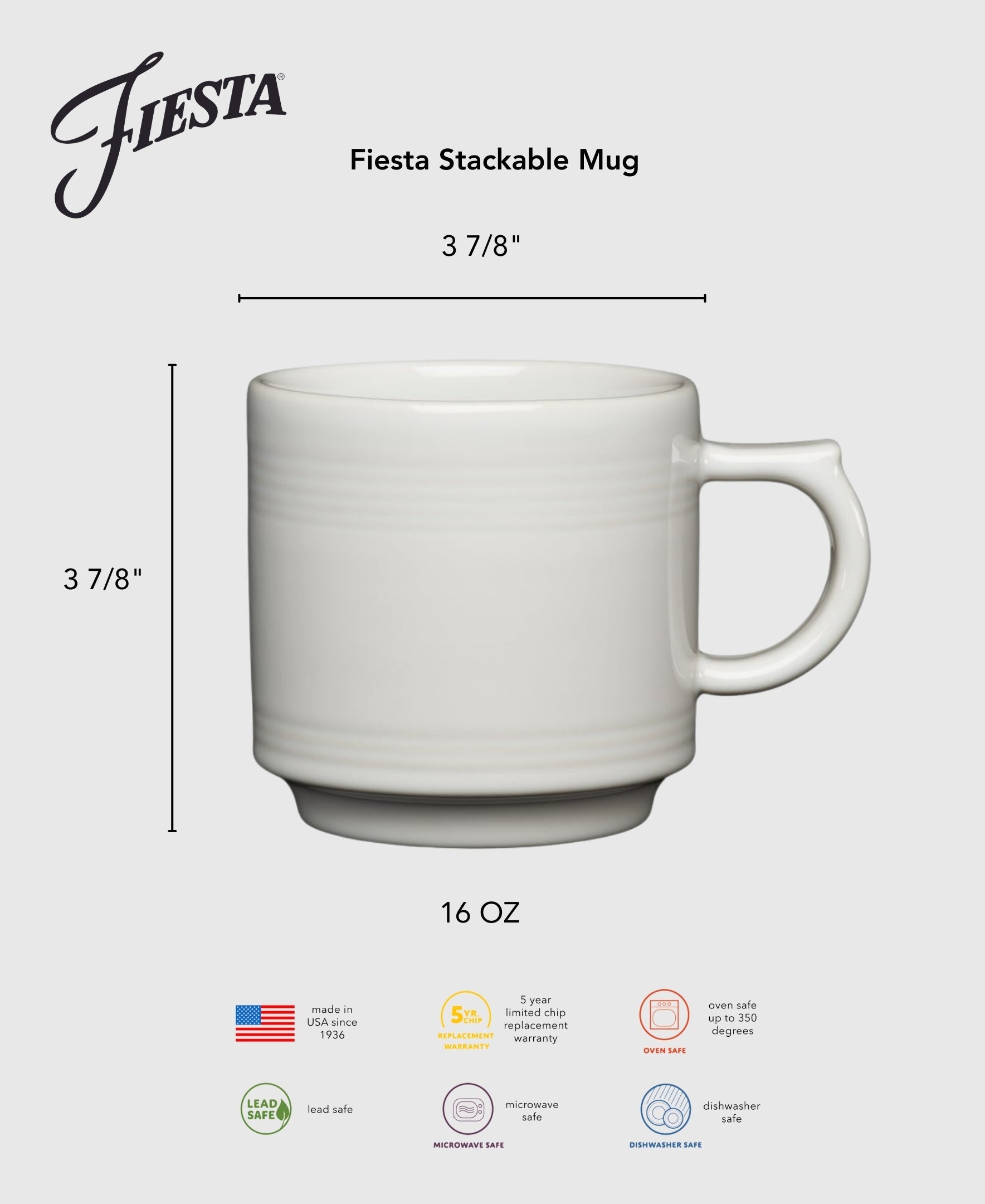 Fiesta Dinnerware - Fiesta 16 OZ Stackable Mug - Image 5