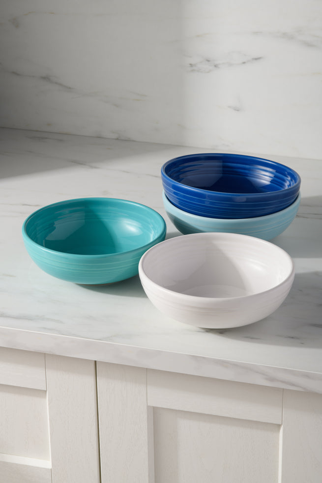 Fiesta Dinnerware - Mixed Coastal Blue Bistro Coupe 7 5/8-Inch 38OZ Medium Bowls, Set of 4 - Image 2