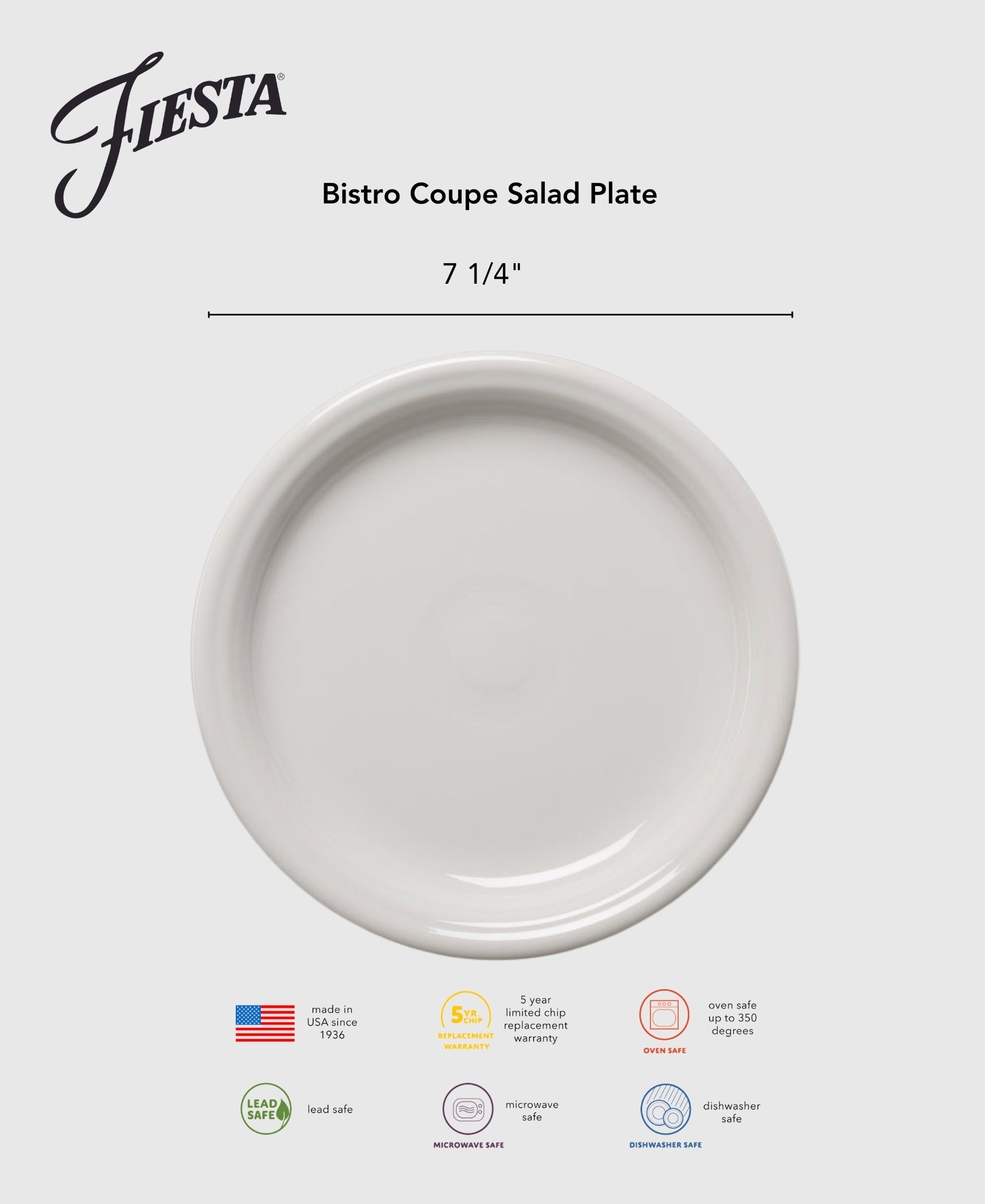 Fiesta Dinnerware - Bistro Coupe 7 1/4 Inch Salad Plate - Image 3