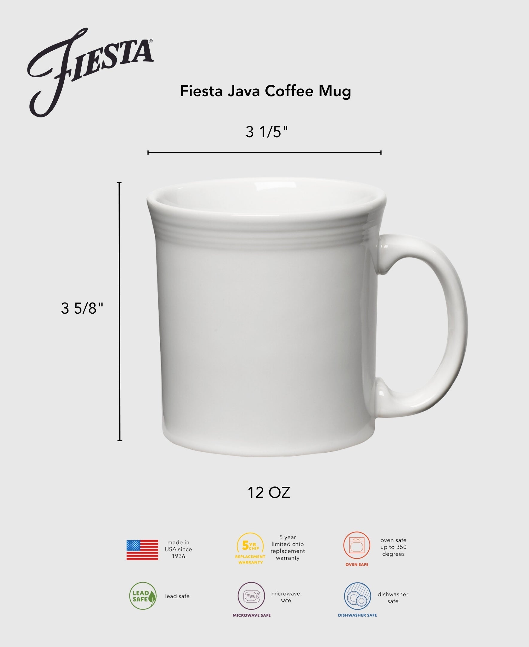 Fiesta Dinnerware - Fiesta 12 OZ Java Coffee Mug - Image 2