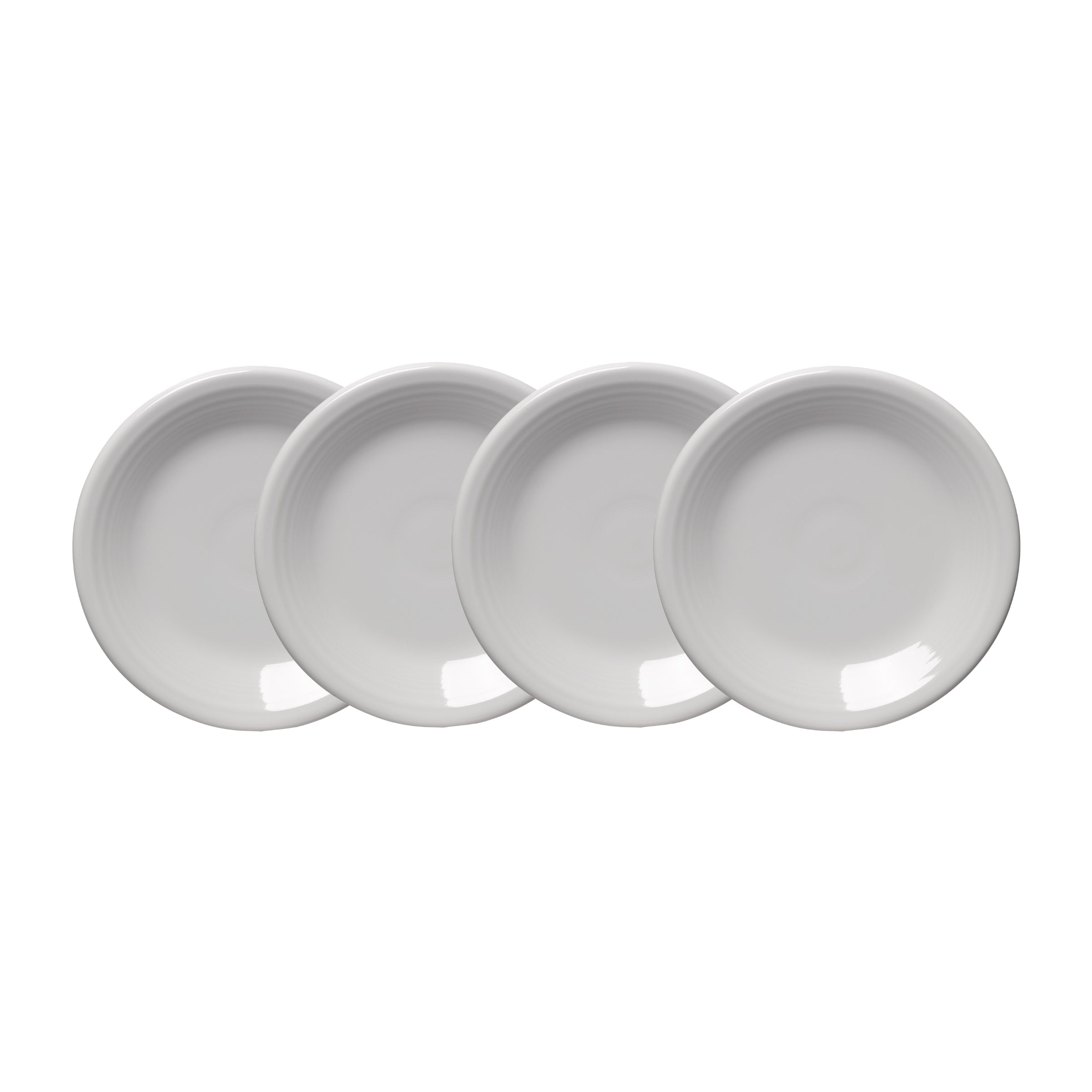 Fiesta Dinnerware - White Classic Rim 7 1/4 Inch Salad Plate, Set of 4