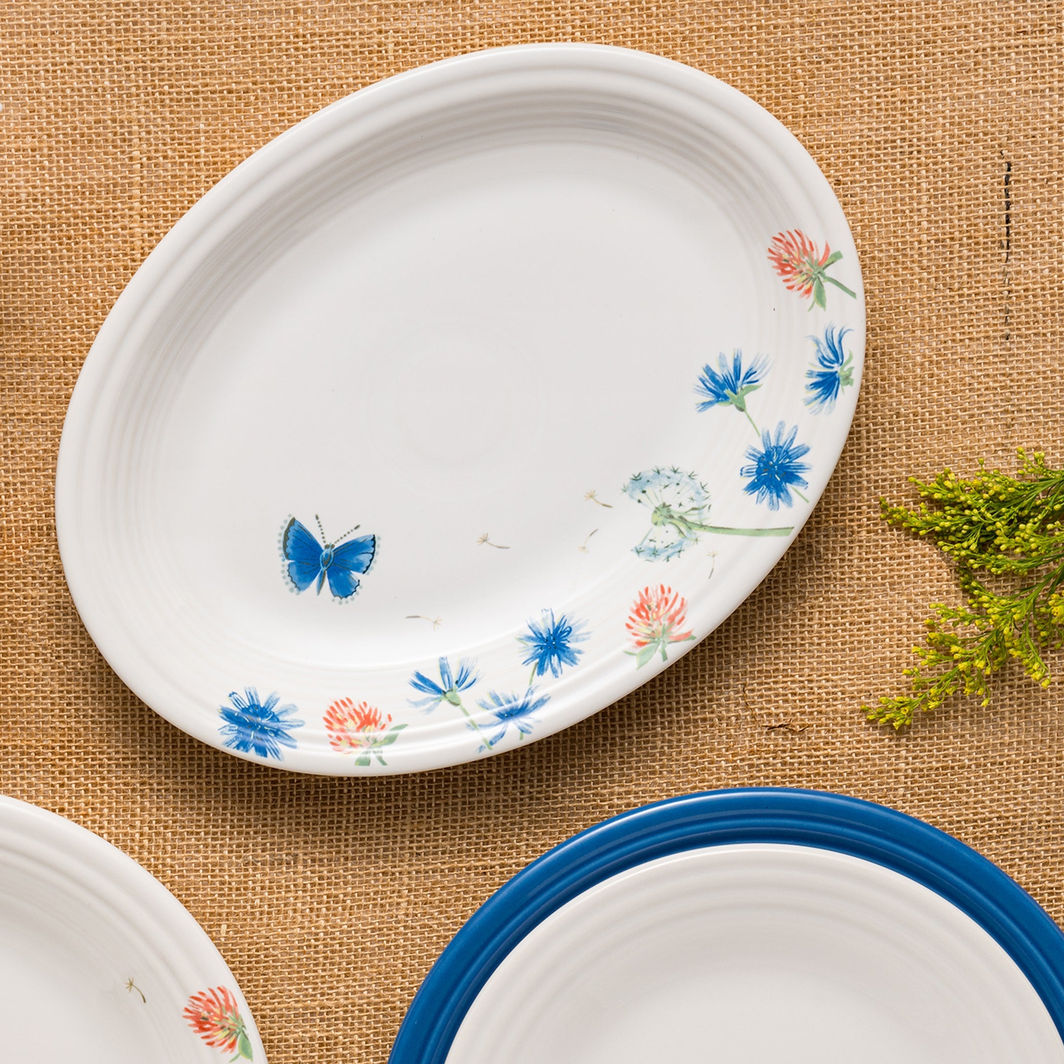 Fiesta Dinnerware - Breezy Floral 11 5/8 Inch Medium Oval Serving Platter - Image 2